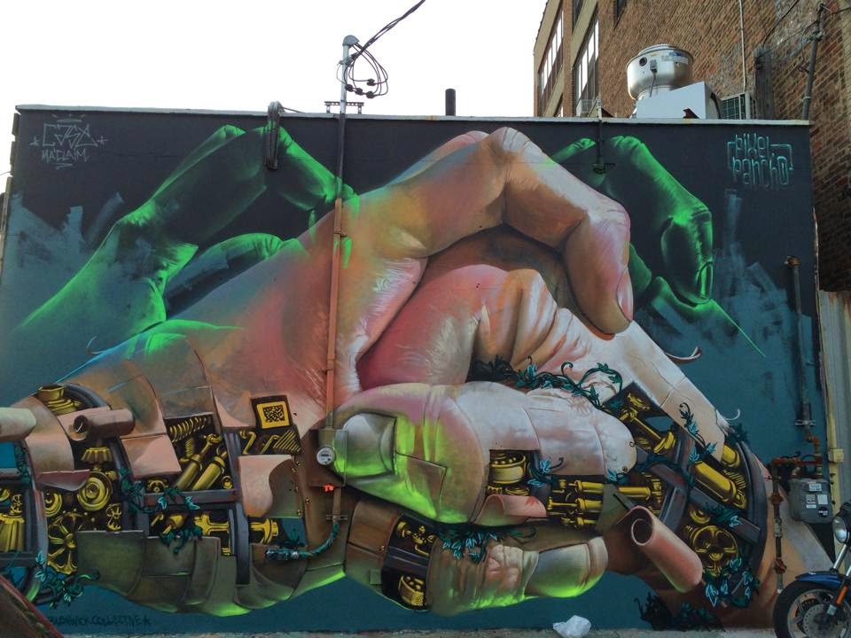Pixel Pancho teamed up with Case Ma'Claim to work on this sweet collaboration on the streets of Brooklyn, USA.