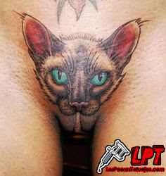 Tatuaje de gato en la vagina