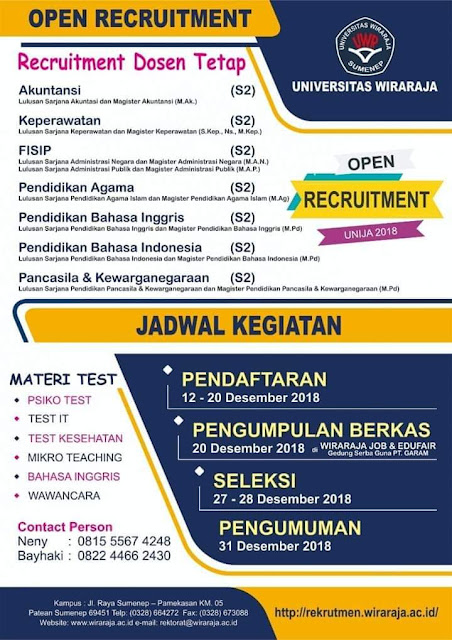 Lowongan Dosen Pendidikan Bahasa Inggri