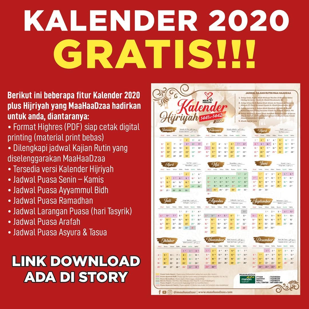 Download kalender islam tahun 2020 beserta puasa sunnah ...