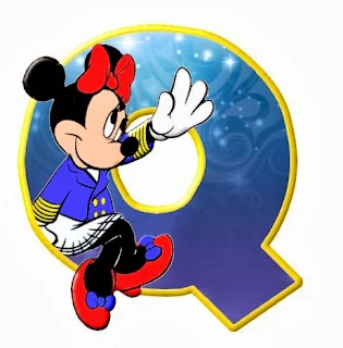 Alfabeto de personajes Disney con letras grandes Q Minnie. 