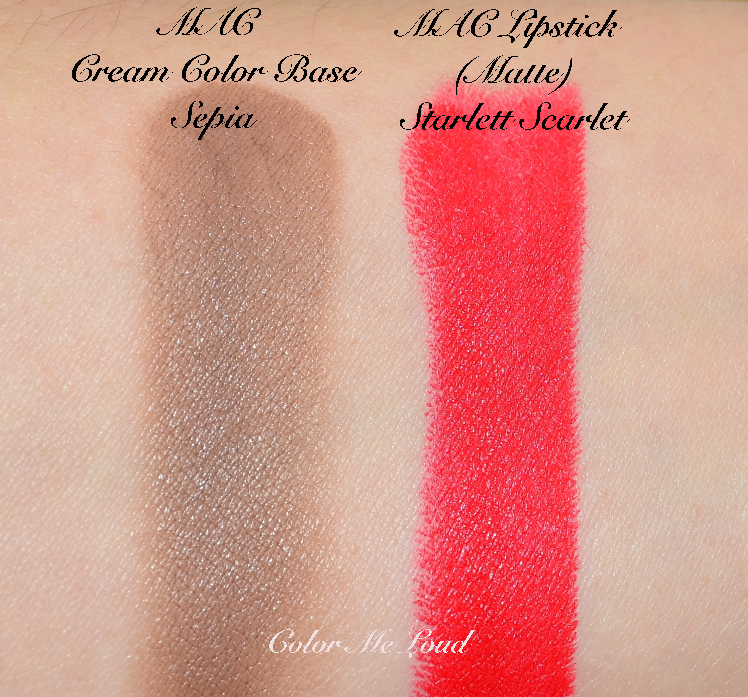 Charlotte Olympia, Starlett Scarlet Lipstick, Sepia Cream Color Base, Review, Swatch & FOTD | Color Me Loud