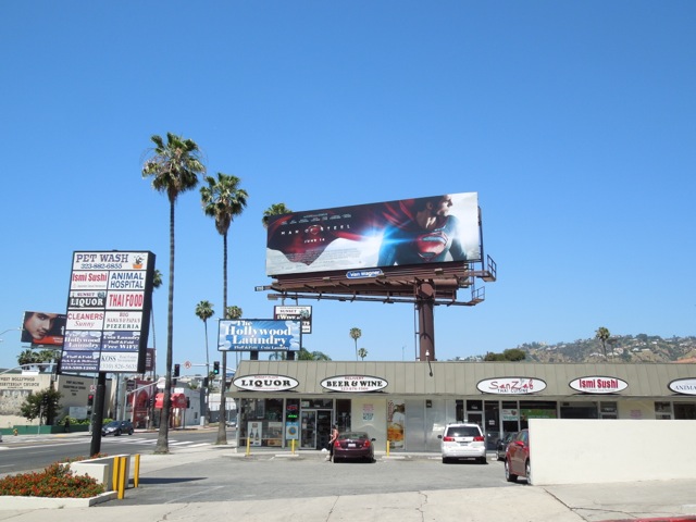 Man of Steel movie billboard Sunset Boulevard Man of Steel billboard