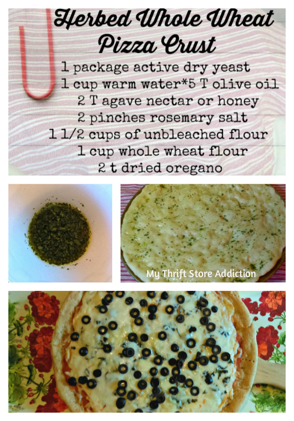 Herbed whole wheat pizza crust