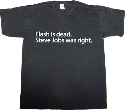 adobe, flash Flash Wars steve jobs iphone ipad obsolete t-shirt ephemeral-t-shirts
