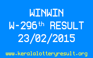 WINWIN W 296 Lottery Result 23-2-2015