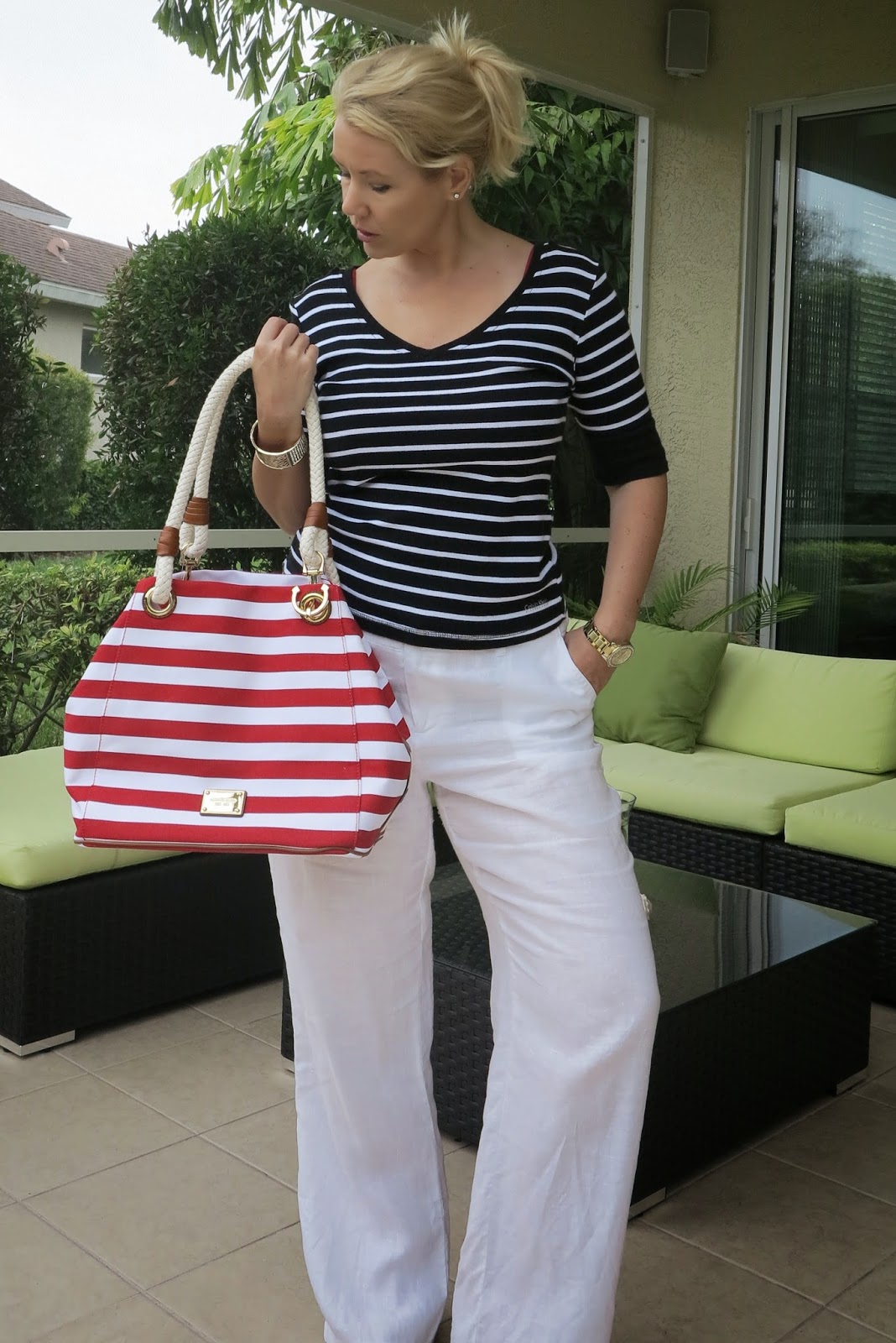 michael kors white linen pants