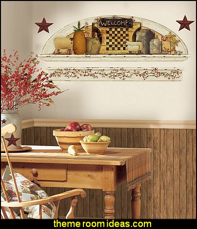 Country Primitive Wall Decals Zef Jam Decorating Theme Bedrooms Maries Manor Primitive Americana These Wall Decals Look So Real Country Kitchenscountry