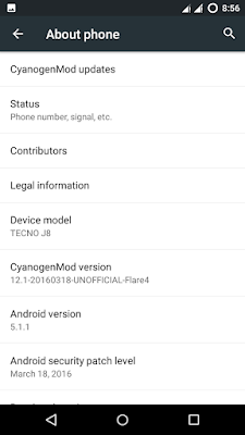 CyanogenMod12.1 Stable Custom ROM For TECNO Boom J8