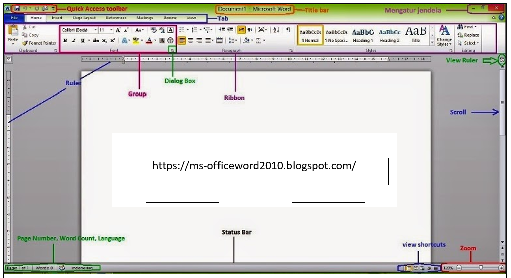 Fungsi Bagian Dasar Pada Halaman Kerja Ms Word 2013 Piecara Bagaimana Cara