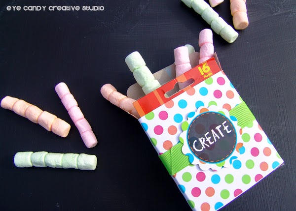 edible chalk, marshmallow chalk, box of chalk, jet puffed, art party