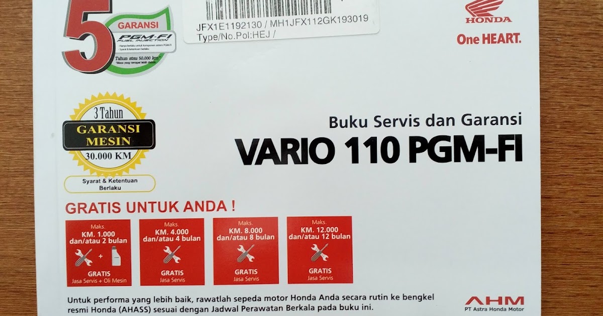 Kalau Buku Servis Kereta Honda Hilang Macam Mana