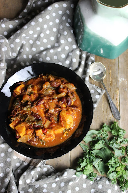 kale kidney bean and sweet potato chilli