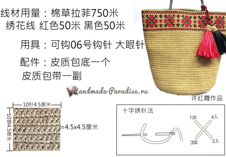 Летняя сумка крючком из полиэтиленовой пряжи (3)