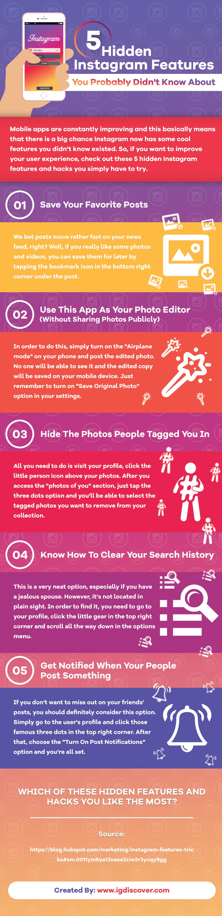 5 Instagram Hacks, Tricks and Features You Probably Didn’t Know About - #infographic 5 Instagram Hacks and Features You Probably Didn’t Know About - #infographic