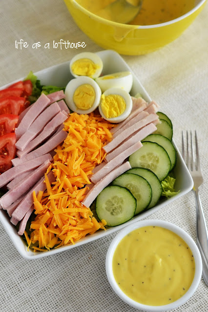 A classic Chef Salad with a super easy and delicious honey mustard dressing. Life-in-the-Lofthouse.com