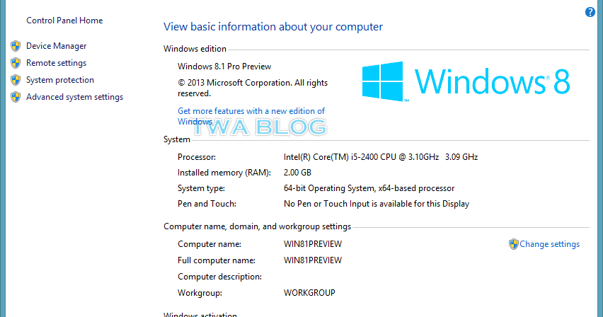 ว ธ ประเม น windows experience index wei คอมพ วเตอร windows 8 1