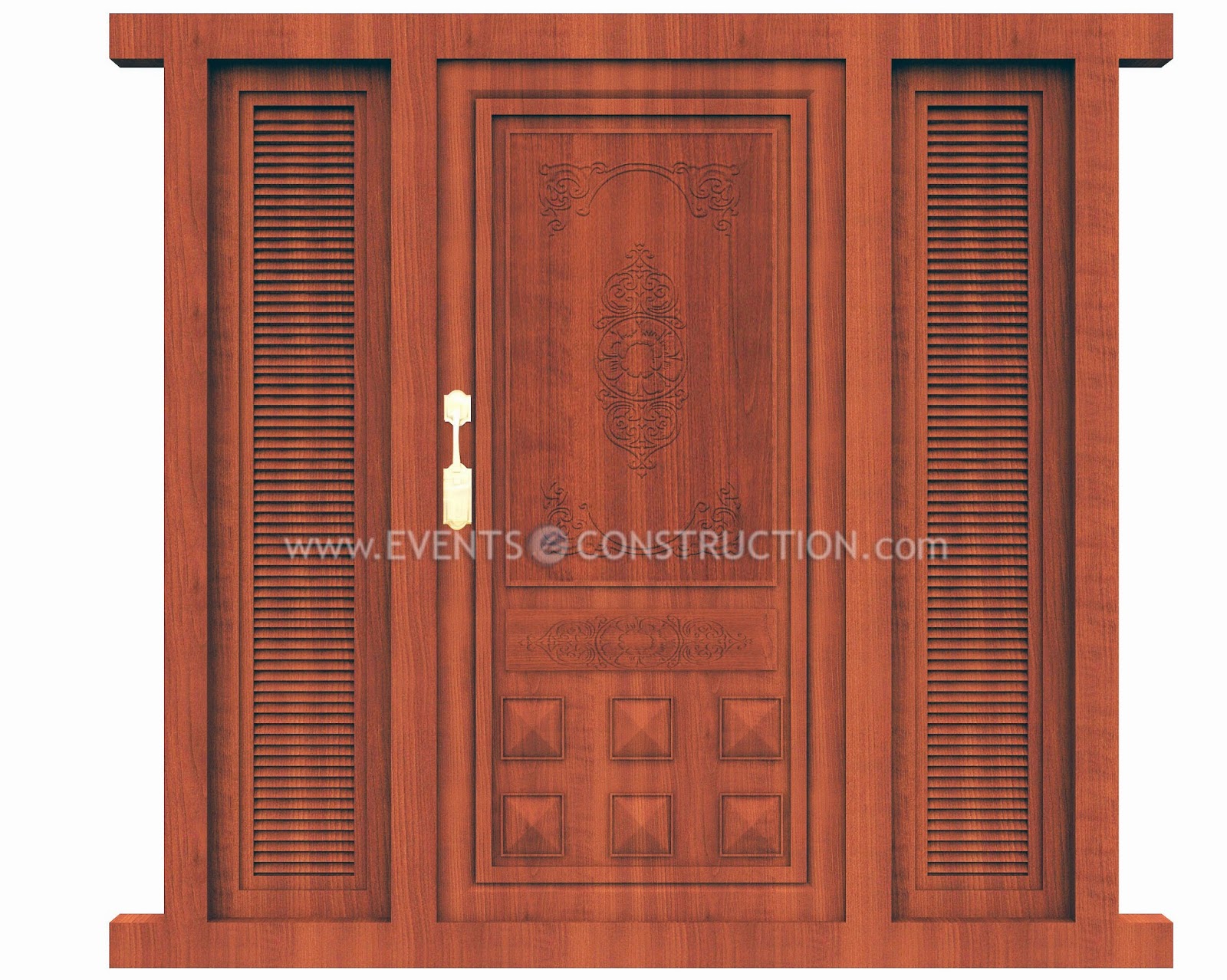Evens Construction Pvt Ltd: Wooden main door design