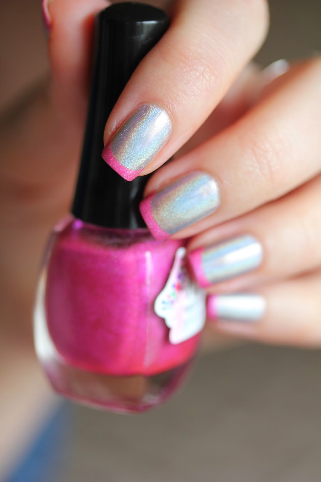 Holographic French Manicure