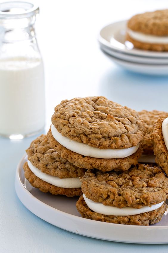 Homemade Oatmeal Cream Pies The warmth of oatmeal and cinnamon with a