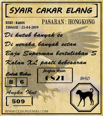 Syair HONGKONG,25-04-2019