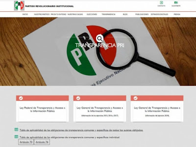 Reconoce INAI transparencia del PRI… en página web