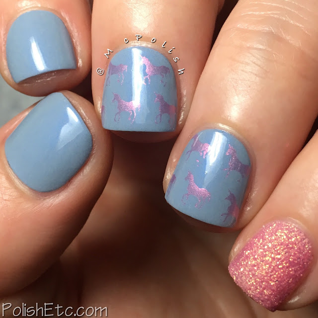 Blue Nails for the #31DC2018Weekly - McPolish - blue and pink skittette