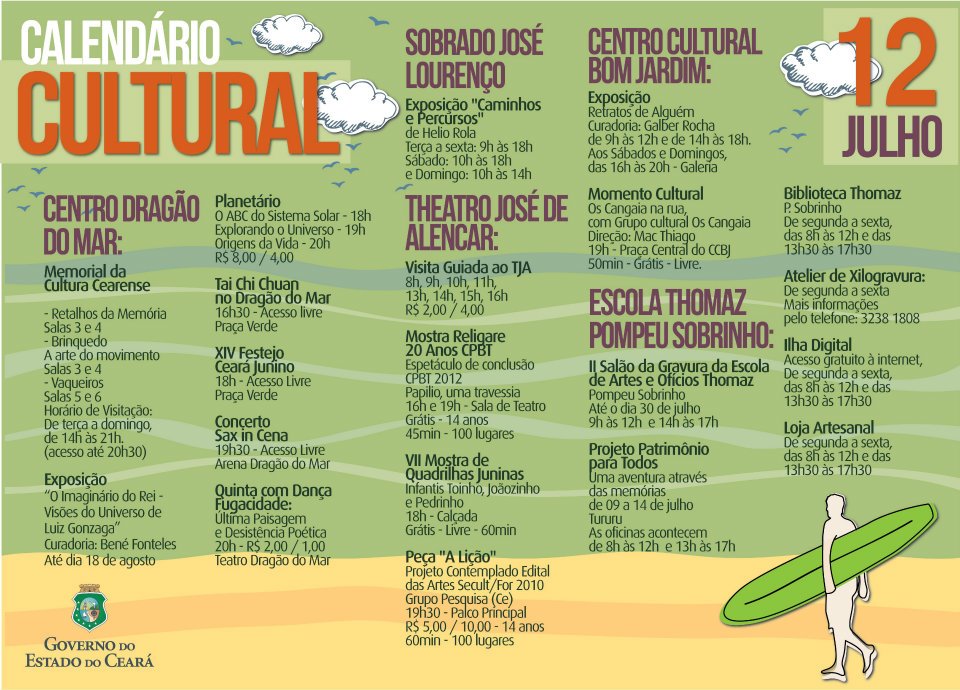 Fazenda Artes Calendário Cultural Fortaleza