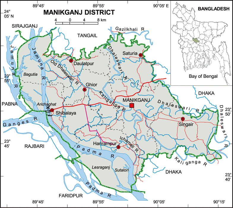 Manikganj District Map Bangladesh