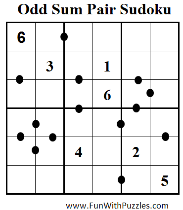 Odd Sum Pair Sudoku (Mini Sudoku Series #66)