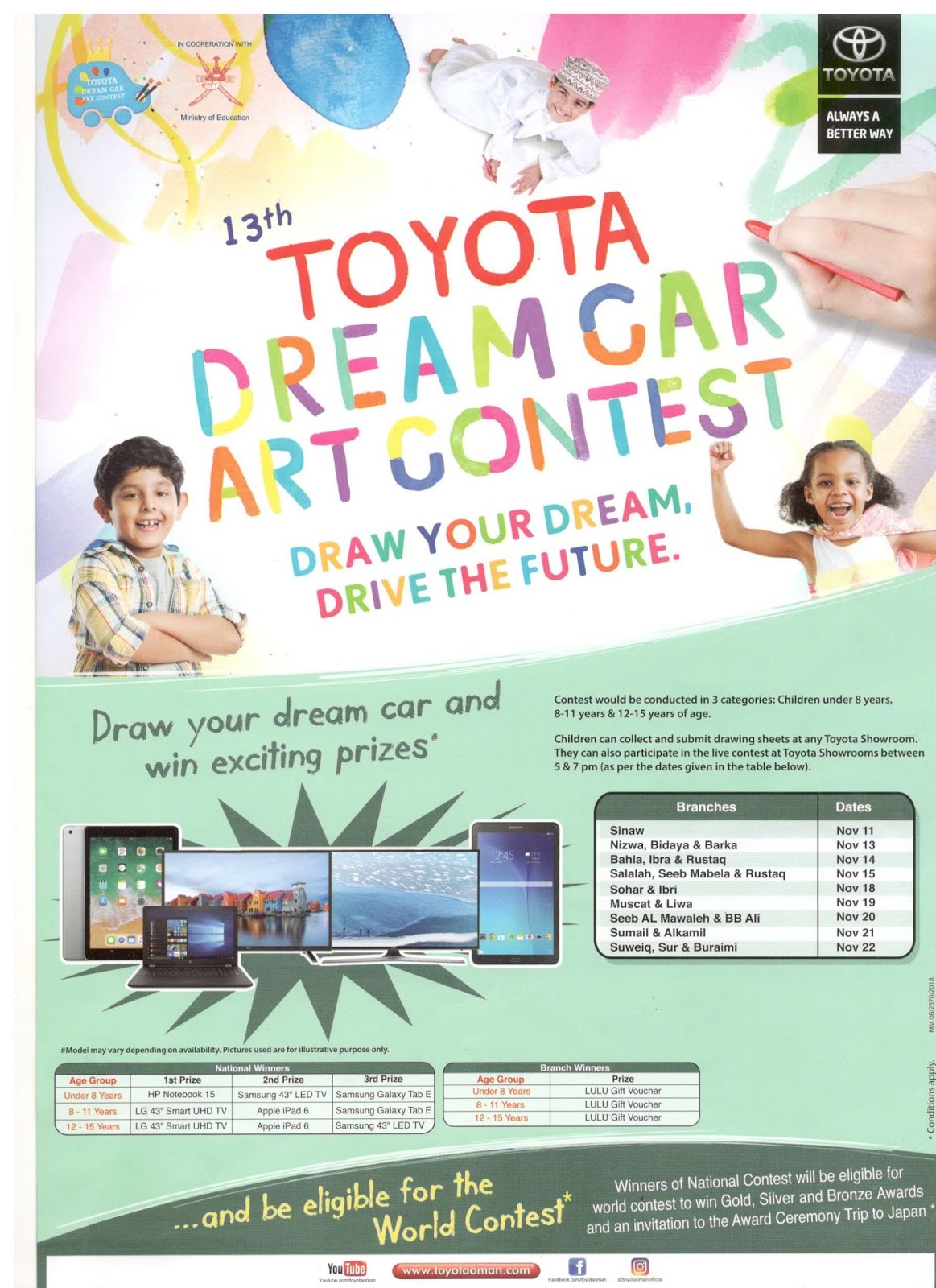 Birla World School Oman: TOYOTA DREAM CAR ART CONTEST