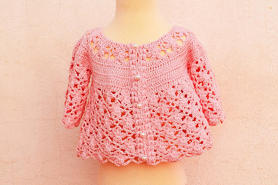 1 - IMAGEN Chaqueta a crochet a juego con vestido rosa para niña muy fácil y rápida Majovel Crochet