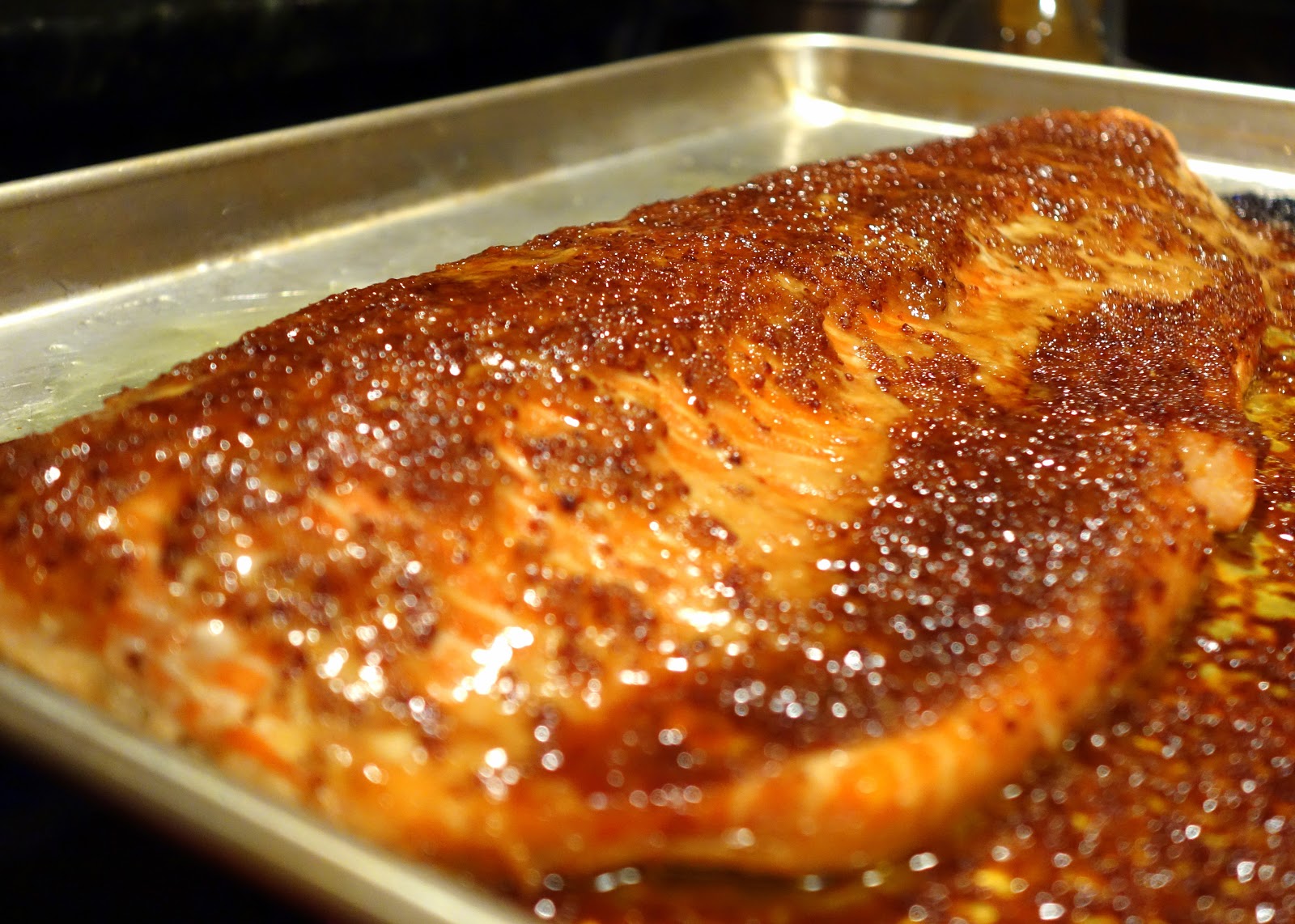 Fresh Local and Best Salmon with Brown Sugar and Mustard Glaze