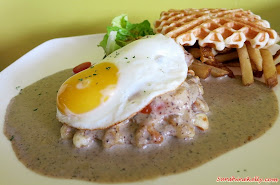 Grill Chicken, Waffle Sandwich, Bites Cafe Lake Fields, Bites Cafe, Sungai Besi, coffee place, malaysia cafe, Coffee, Waffle, Breakfast Pizza, Frittata, Affogato, The last polka, ice cream with coffee, chilled out place, chilled out cafe, egg dish