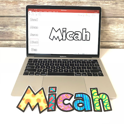 Create a set of name posters for your classroom in five minutes!
