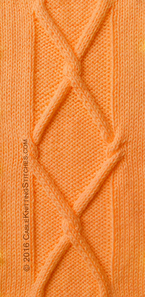 Cable Knitting Stitches » Cable panel 15 » Fastened Diamonds - 32 stitches panel.