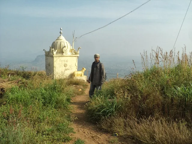 The Kabbaldurga hill fort rising above the surrounding town