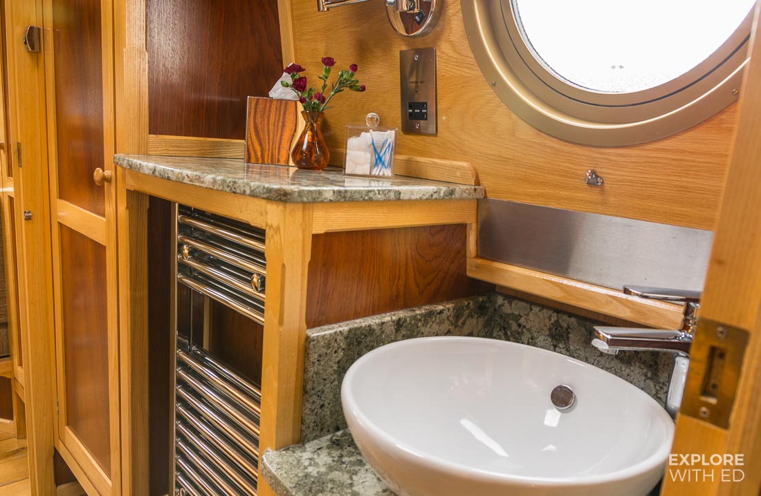 Shower and toilet facilities on a narrowboat