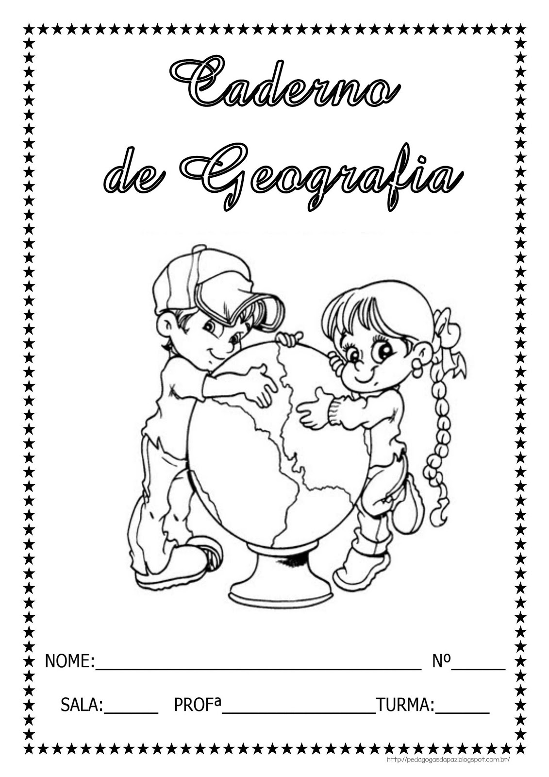 Desenho geografia capa caderno