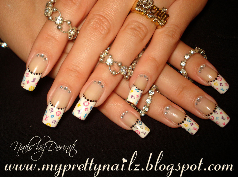 My Pretty Nailz: Louis Vuitton French Tips Nail Art Design & Video Tutorial - &quot;lv french tips ...