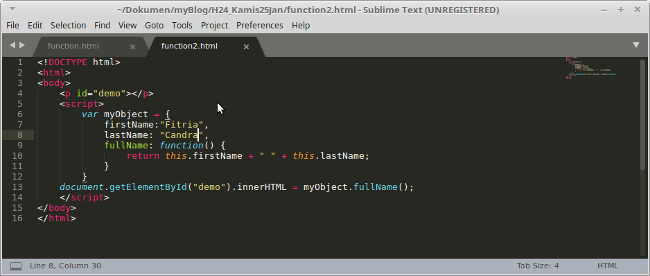 Papanbelajar: Penggunaan Function dan Object pada Javascript
