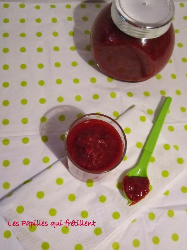 Les Papilles qui frétillent COMPOTE DE RHUBARBE A LA FRAMBOISE