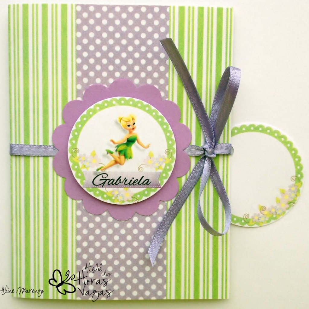 convite artesanal aniversário infantil menina fada thinker bell sininho reino das fadas verde e lilás