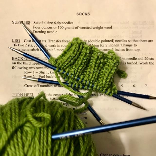 Hartsbrook Community Crafting Knitting socks