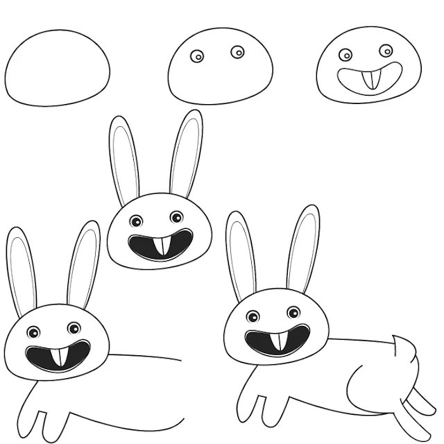 رسم ارنب للاطفال