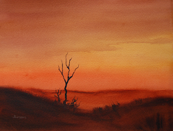 desert sunset watercolors watercolor painting jean lurssen paint water much paper