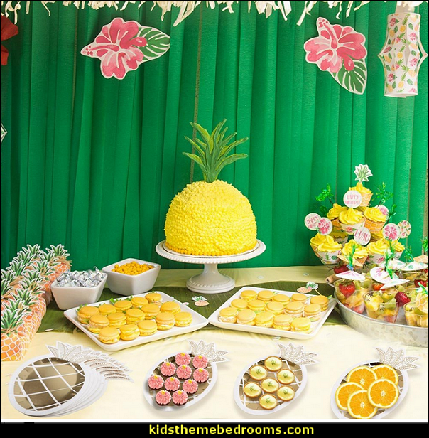 Pineapple Plates Disposable Tableware set Paper Plates for Hawaiian Luau Party Supplies Tropical party decorations - tropical party ideas - ALOHA Hawaii Luau Party Decorations - Luau Hawaiian Grass Table Skirt raffia Decorations - Hula Hibiscus Tropical Birthday Summer Pool Party Supplies - tiki party pineapple party decorations - beach party - Birthday party photo backdrop - tropical themed cake decorations - beach tiki themed table decorations - party props - summer party Pineapple Plates Disposable Tableware set Paper Plates for Hawaiian Luau Party Supplies