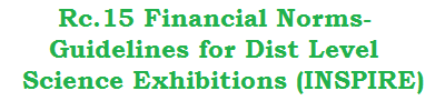 Rc.15 Financial Norms-Guidelines for District Level Science Fair Exhibitions (INSPIRE)