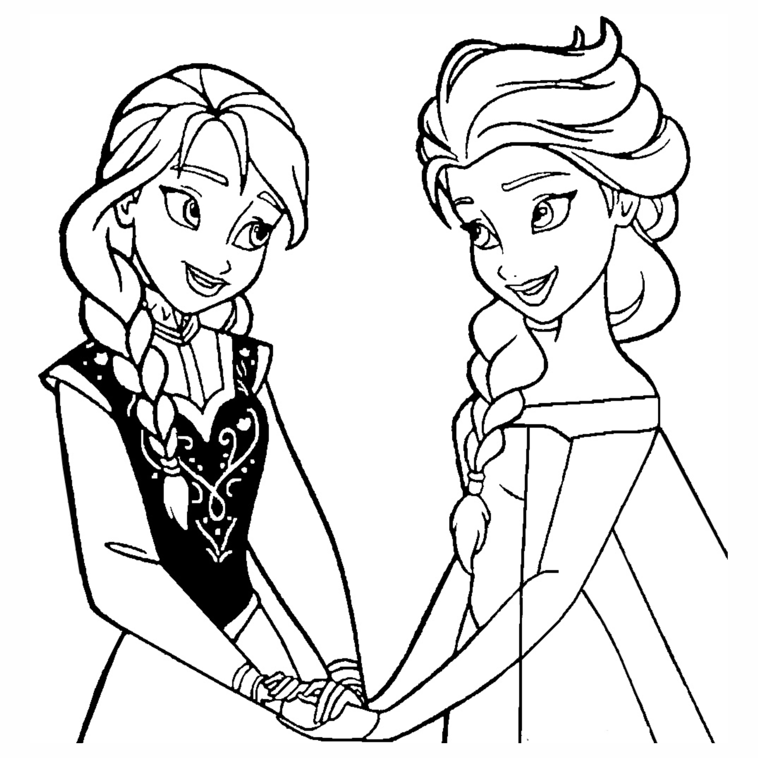 bonito elsa e anna desenho colorir 2018
