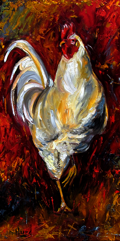 Debra Hurd Original Paintings AND Jazz Art Rooster Art Original Oil
